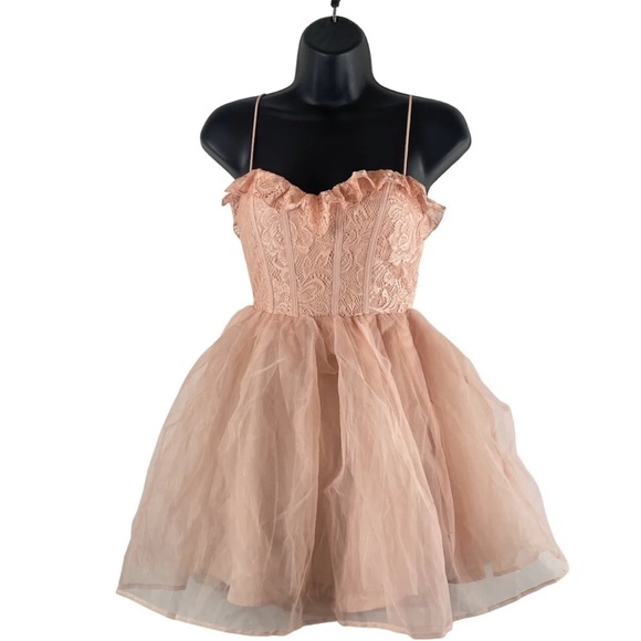 Urban Outfitters Love Triangle Pink Lace Dress-Small, NWT - Picture 5 of 10